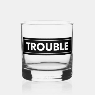Vaso De Whiskey PROBLEMA Texto en Negrita Bloque Rompe Vidrio