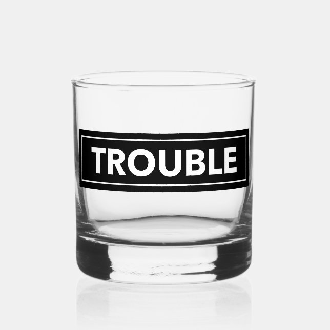 Vaso De Whiskey PROBLEMA Texto en Negrita Bloque Rompe Vidrio (Anverso)