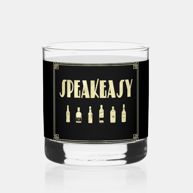 Vaso De Whiskey Prohibición del Art Deco de los 20 (Anverso)