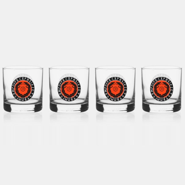 Vaso De Whiskey Protección de runa vikinga de dragón (Anverso)