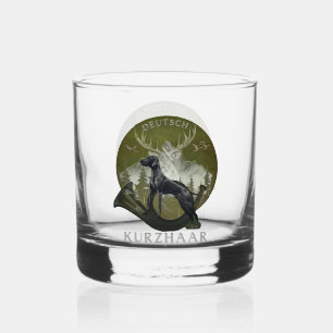 Vaso De Whiskey Puntero alemán de corta duración , logotipo de caz