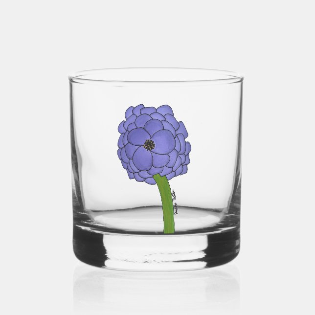 Vaso De Whiskey Purple Flower (Anverso)