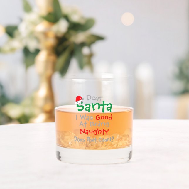 Vaso De Whiskey Querido Santa: Bien por ser Navidades traviesos (Insitu (Boda))