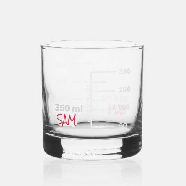 Vaso De Whiskey Química de vidrio personalizada de Science Lab Bea (Anverso)