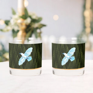 Vaso De Whiskey Ravas blancas en coníferas fractales