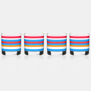 Vaso De Whiskey Rayas coloridas