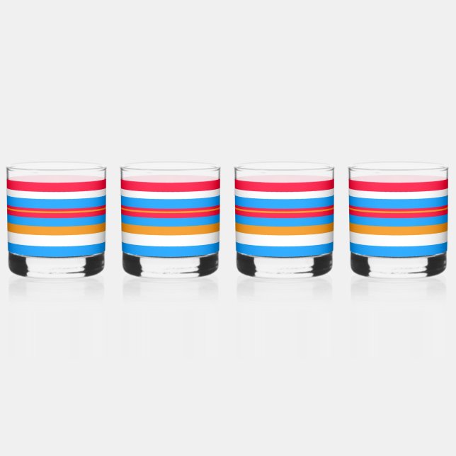 Vaso De Whiskey Rayas coloridas (Anverso)