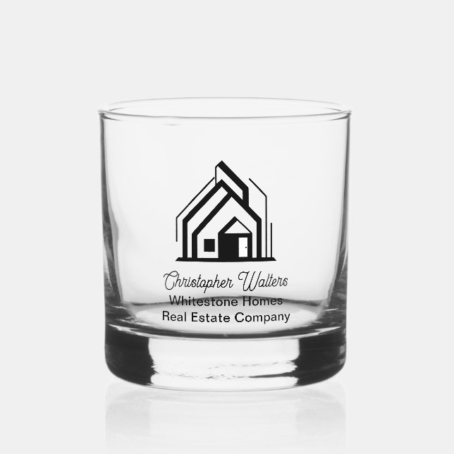 Vaso De Whiskey Real Estate Company Customized Realtor Logo (Anverso)