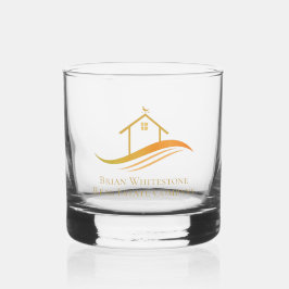 Vaso De Whiskey Realtor Personalizado del logotipo de la Casa de O
