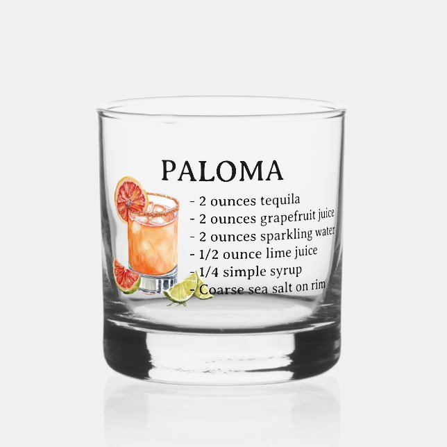 Vaso De Whiskey Receta de cócteles de Paloma Tequila (Anverso)