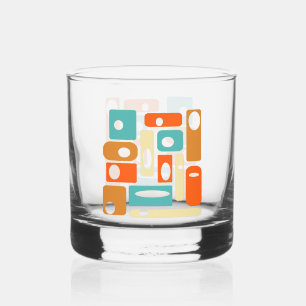 Vaso De Whiskey Rectángulos abstractos Era Atómica Moderno de medi