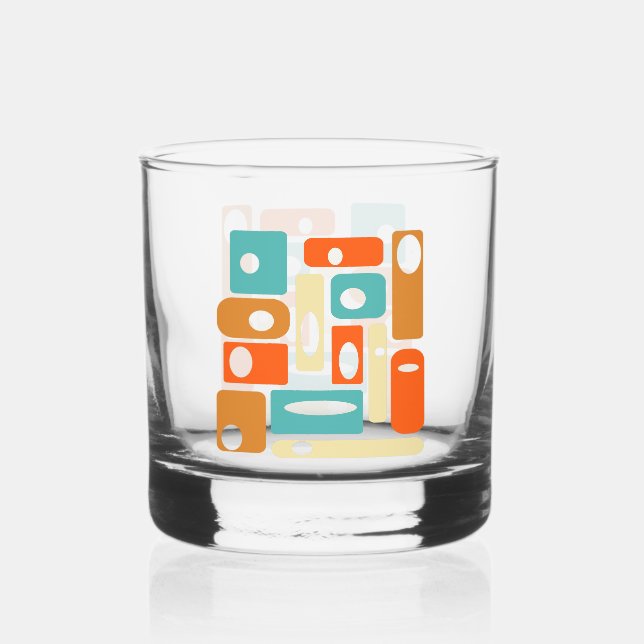 Vaso De Whiskey Rectángulos abstractos Era Atómica Moderno de medi (Anverso)