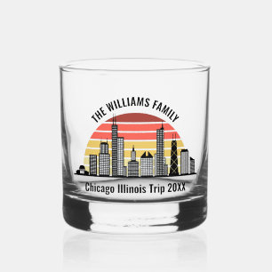 Vaso De Whiskey Recuerdo de viaje personalizado de la puesta de so
