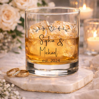 Vaso De Whiskey Recuerdos de Boda con Nombres Personalizados para 