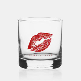 Vaso De Whiskey Red Lips Personalizado nombre de negocio Lady