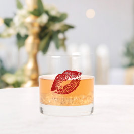 Vaso De Whiskey Red Lips Personalizado nombre de negocio Lady