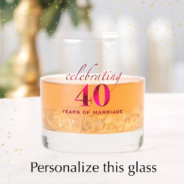 Vaso De Whiskey Regalo conmemorativo personalizado por el 40 anive