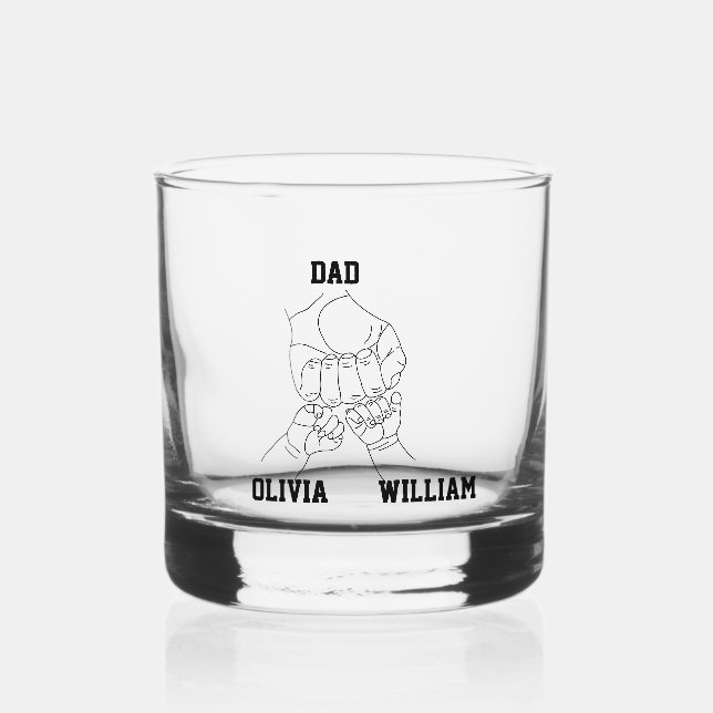 Vaso De Whiskey Regalo de papá papá papá padre personalizado con n (Anverso)
