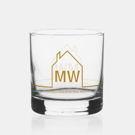 Vaso De Whiskey Regalo de Realtor de moda Gold House Real Estate C