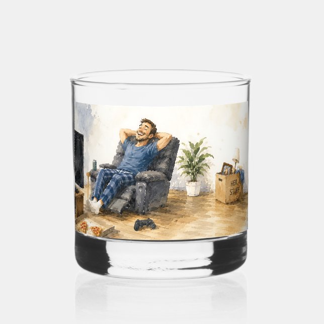 Vaso De Whiskey Regalo Divorcio Divertido para Él - Acaba de Divor (Reverso )