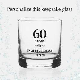 Vaso De Whiskey Regalo personalizado elegante de 60 aniversario de