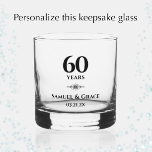 Vaso De Whiskey Regalo personalizado elegante de 60 aniversario de