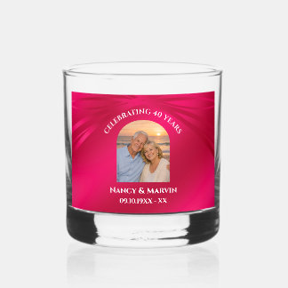 Vaso De Whiskey Regalo personalizado elegante para el 40º aniversa