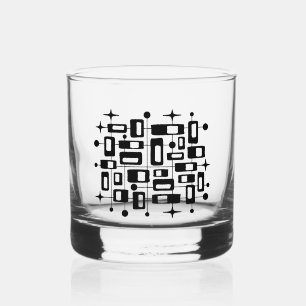 Vaso De Whiskey Resumen Atómico Moderno Retro Mid Century