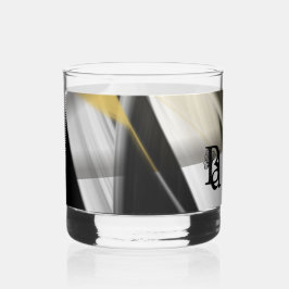 Vaso De Whiskey Resumen de cristal de Whiskey Art Black White Gold