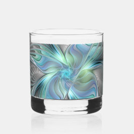 Vaso De Whiskey Resumen de mariposa azul verde azul Fantasía arte 