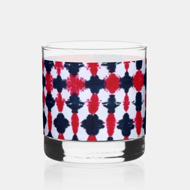 Vaso De Whiskey Resumen Glass Red Black Modern Rock (Anverso)