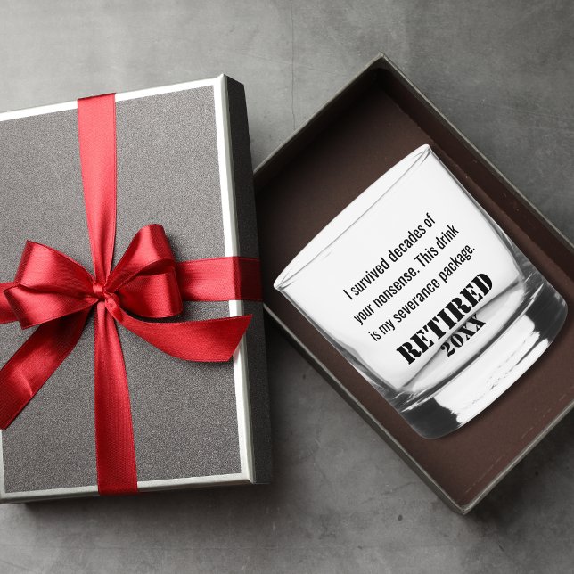 Vaso De Whiskey Retirement Funny Quote for Dad Minimalist Custom (Subido por el creador)