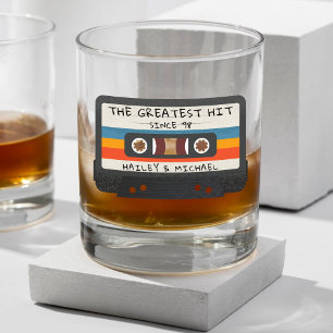 Vaso De Whiskey Retro Vintage El Mayor Boda De Cassette Golpeado