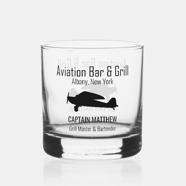 Vaso De Whiskey Rocas de bar y grill de aviación (Anverso)