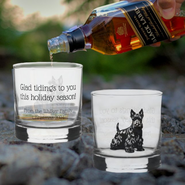 Vaso De Whiskey Rocas de Navidades de perro escocés personalizadas (Subido por el creador)