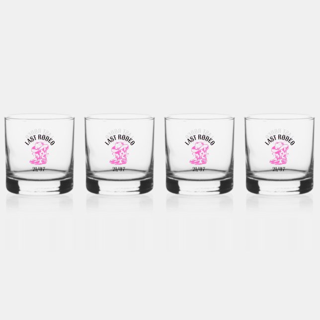 Vaso De Whiskey rodeo bachelorette party custom date (Reverso)