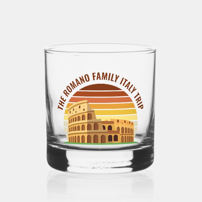 Vaso De Whiskey Roma Italia Personalizado de viaje familiar Coloss (Anverso)