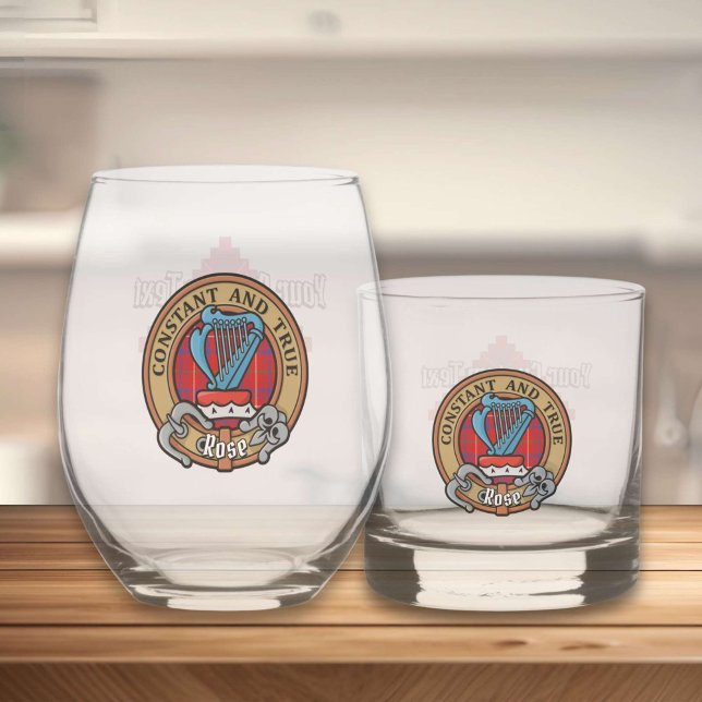 Vaso De Whiskey Rosa de clan Escudo sobre Tartán (Subido por el creador)