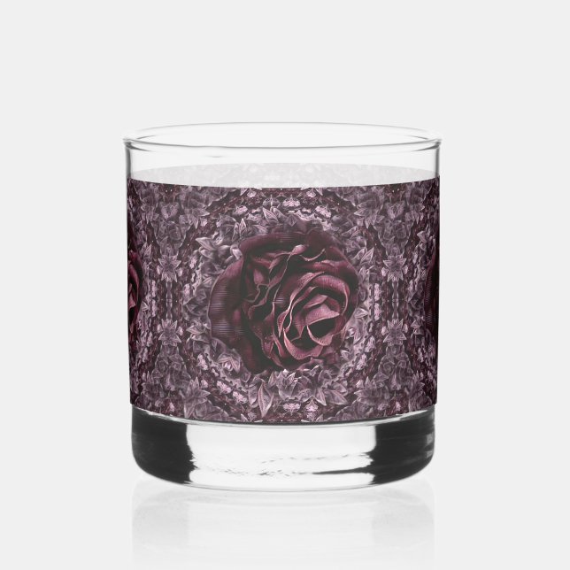 Vaso De Whiskey Rosa Mandala (Anverso)