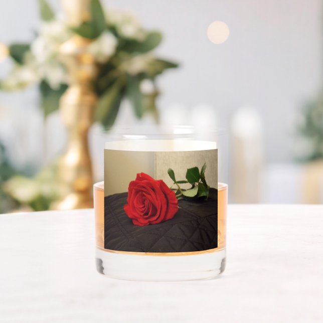 Vaso De Whiskey Roses Rojos Rocas Vidrio (Insitu (Boda))