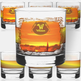 Vaso De Whiskey Sailboat Sunset 1300