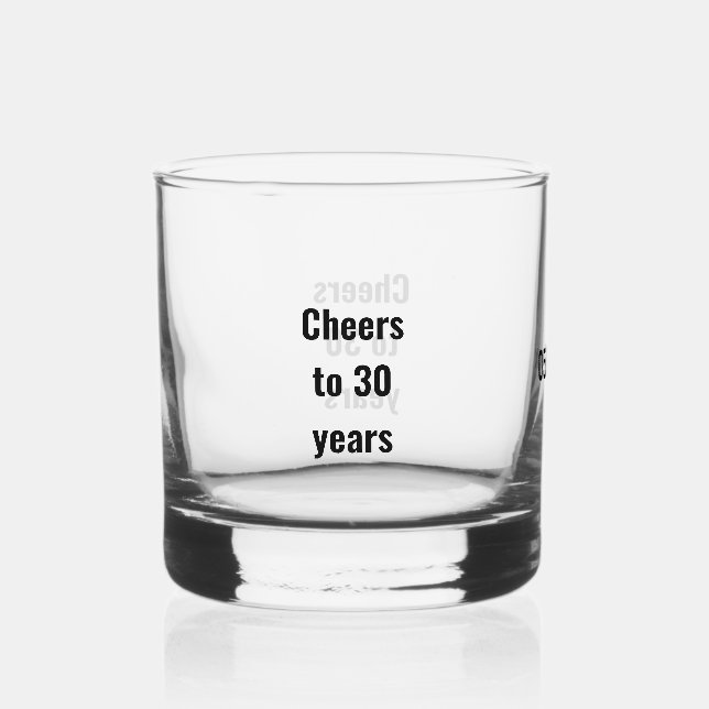 Vaso De Whiskey Saludos a los 30 años cumpleaños (Anverso)