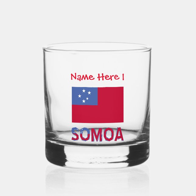 Vaso De Whiskey Samoa y la personalización roja de la bandera de S (Anverso)