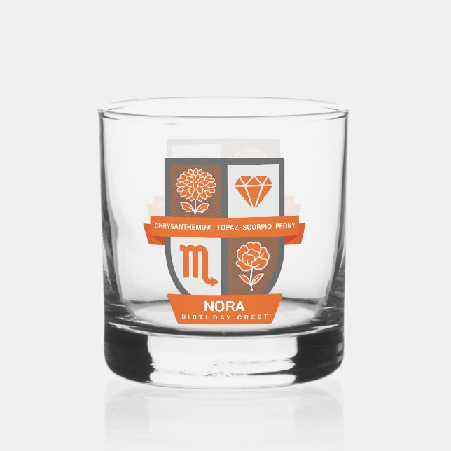 Vaso De Whiskey Scorpio Birthday Crest™ for November 1-21 (Anverso)