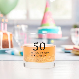 Vaso De Whiskey Sencillo 50 Aniversario Personalizado