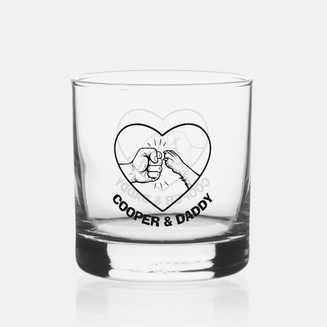 Vaso De Whiskey Sencillo escaparate negro perro y papa (Anverso)
