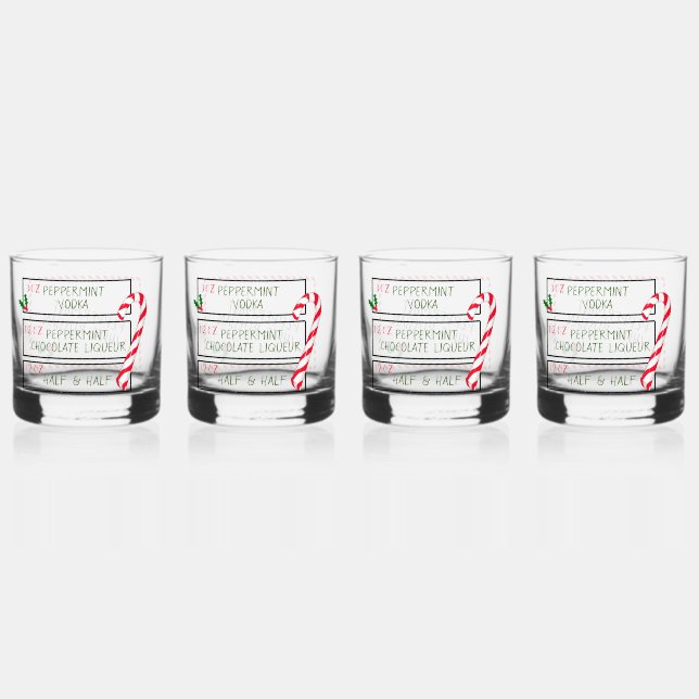 Vaso De Whiskey Set de barware blanco ruso de menta (Anverso)