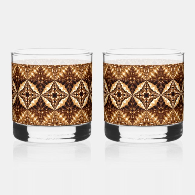 Vaso De Whiskey Set de bebidas para Estrellas Marrones Profundas (Anverso)