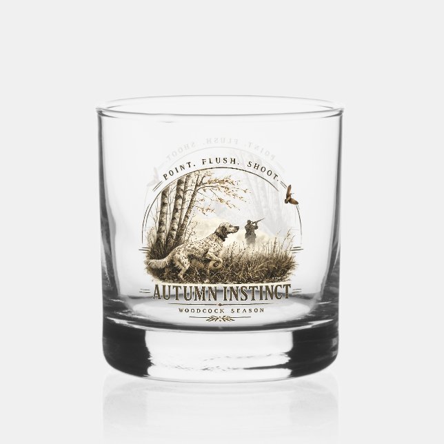 Vaso De Whiskey Setter inglés, caza de chocha (Anverso)