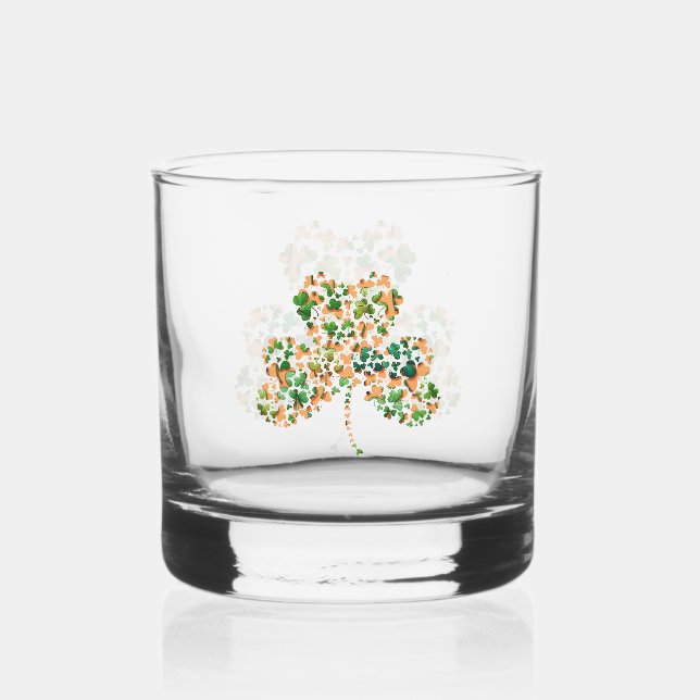 Vaso De Whiskey Shamrock irlandés (Anverso)